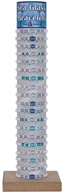 Oval & Seed Bead Glass Adjustable Slide-Knot Bracelet Assorted With Tube & Base