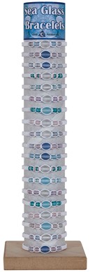 Oval & Seed Bead Glass Adjustable Slide-Knot Bracelet Assorted With Tube & Base