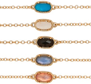 Oval Glass Pendant On Gold Chain Bracelet Assorted