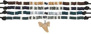 Dyed Litob And Coco Shell Adjustable Shark Tooth Necklace