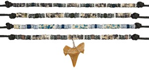 Litob And Speckled Coco Shell Adjustable Shark Tooth Necklace