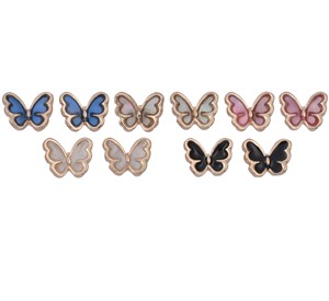 Floating Enamel Butterfly Earrings Assorted