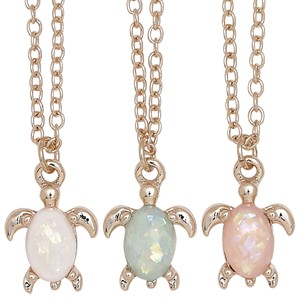 Sparkle Finish Sea Turtle Pendant On Rose Gold Chain Necklace Assorted