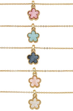 Mini Flower Pendant On Gold Chain Anklet Assorted