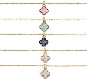 Mini Clover Pendant On Gold Chain Anklet Assorted