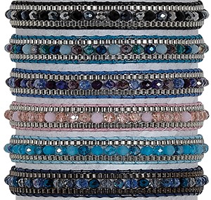 Facet And Metal Bead Slide Knot Adjustable Bracelet Assorted