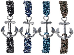 Anchor Pendant On Paracord Slide Knot Bracelet Assorted