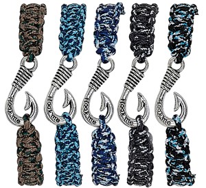 Fish Hook Pendant On Paracord Slide Knot Bracelet Assorted