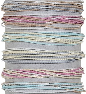 12-Strand Multi Color Wax Cord Adjustable Slide-Knot Bracelet (I) Assorted