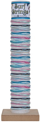 12-Strand Multi Color Wax Cord Adj Slide-Knot Bracelet (J) Asst'd W/Tube & Base