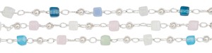 Mini Glass Square Bead Anklet Assorted