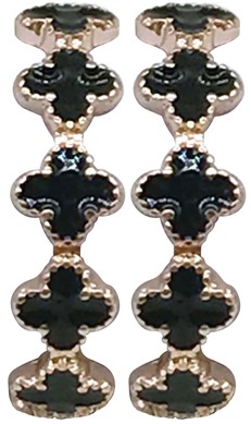 Rose Gold With Black Colored Clover Ring Assorted Sizes 7-8-9
