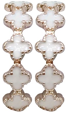 Rose Gold With White Colored Clover Ring Assorted Sizes 7-8-9