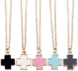 Enamel Cross Pendant Necklace Assorted