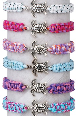 Paracord With Silver Turtle Adjustable Slide Knot Bracelet Assorted