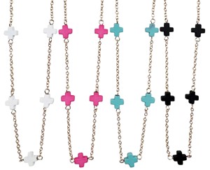 Mini Resin Cross on Gold Chain Necklace Assorted