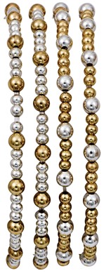 2-Toned Gold And Silver Beaded Bracelet Assorted