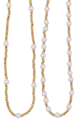 4MM Pearl And Gold Bead Necklace Assorted