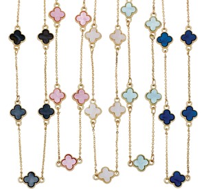 5 Mini Clover Pendant Necklace Assorted