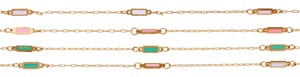 Gold 4 Station Enamel Bar Anklet Assorted
