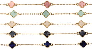 3 Mini Clover Pendant Anklet Assorted