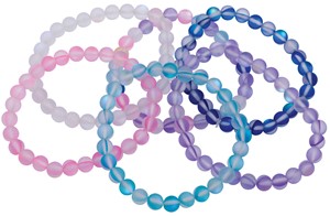 6MM Shimmer Mermaid Stone Bead Elastic Bracelet Assorted