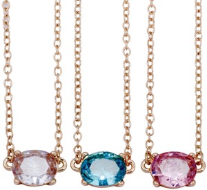 Gold Diamond Cut Glass Pendant on Gold Chain Necklace Assorted