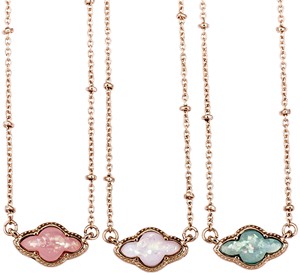 Rose Gold Sparkle Resin Diamond Pendant Necklace Assorted