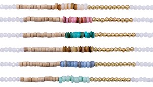 Stone Coco Facet & Gold Bead Necklace Assorted