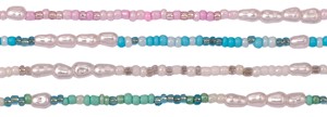 Colored Bead with Rice Pearl Anklet Assorted