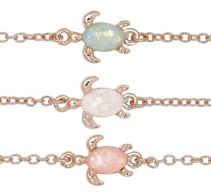 Resin Gold Sparkle Finish Turtle Pendant Bracelet