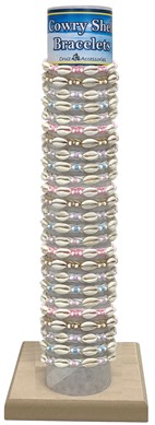 Cowry and Bead on Color Cord Adj Slide Knot Bracelet Assorted With Tube & Base