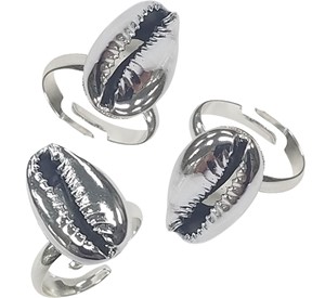 Silver Cowry Shell Ring Adjustable