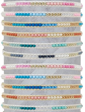 1MM Seed Bead & Cord Adjustable Slide Knot Bracelet Assorted