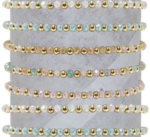 Gold & Facet Bead Slide Knot Adjustable Bracelet Assorted