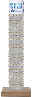 Gold & Facet Bead Slide Knot Adjustable Bracelet Assorted With Tube And Base
