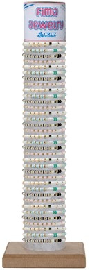 Clear Fimo And Gold Bead Stretch Bracelet Assorted With Tube & Base