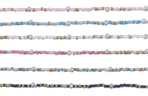 Colored Bead with Fresh Water Pearl Anklet Assorted