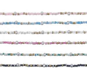 Colored Seed Bead with Freshwater Pearl Necklace Assorted