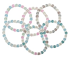 Elastic Glass Bead and Shell Stretch Bracelet Assorted