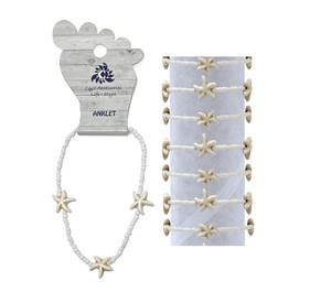 Howlite Starfish Seed Bead Anklet