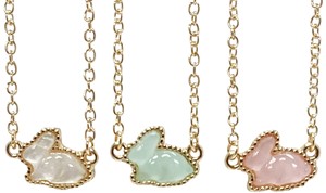 Gold "Bunny" Enamel Pendant Necklace