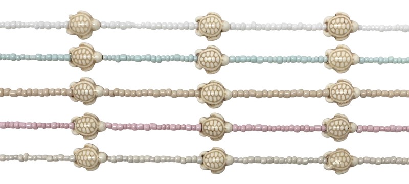Howlite Sea Turtle Seed Bead Necklace NK1845-TU