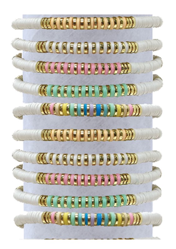 Adjustable Fimo & Gold Disc Bracelet BR0937