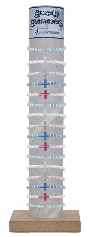 4MM Cat Eye Bead with Cross Adjustable Bracelet with Tube & Base BR0939-CR - tube
