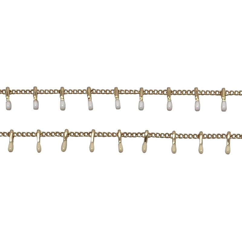 Color Drop Bead on Gold Chain Anklet AK2705