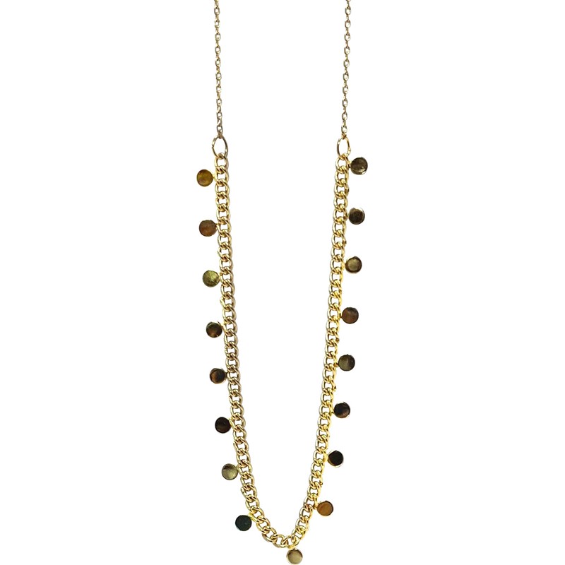 Gold Disc on Gold Chain Necklace NK2706