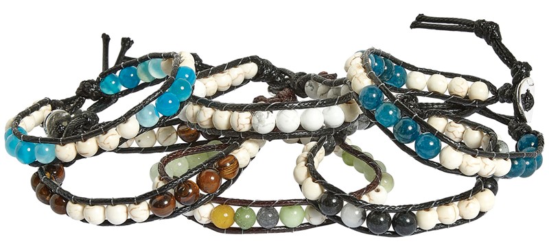 6mm Semi Precious & Howlite Bead Bracelet Assorted BR0855