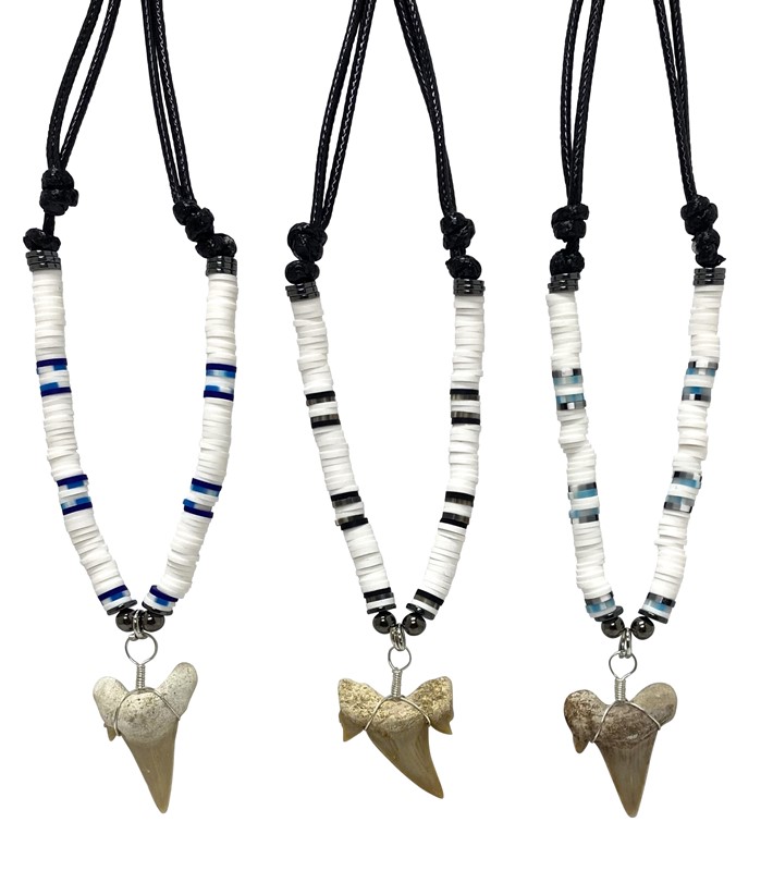 Adjustable White Fimo with Large Shark Tooth ZNK1579-XLG
