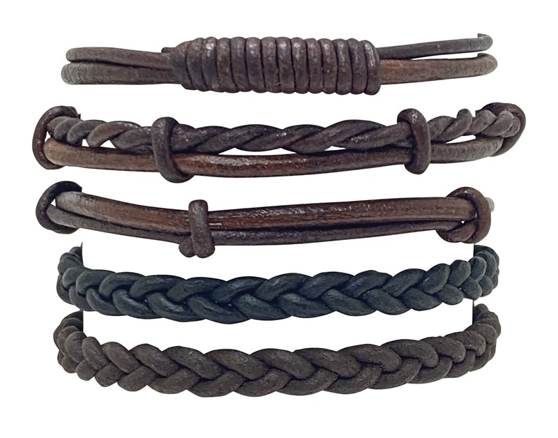 Adjustable Assorted Leather Design Bracelet ZBR0346